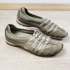 Skechers Taupe Point Blank Bikers Athletic Shoes